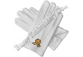 Cotton Masonic Regalia Hands Embroidered Gloves